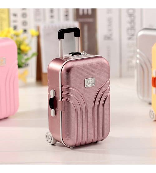 Creative Suitcase Style Music Box Jewelry Cosmetics Rotating Ballerina Girl Storage Boxes